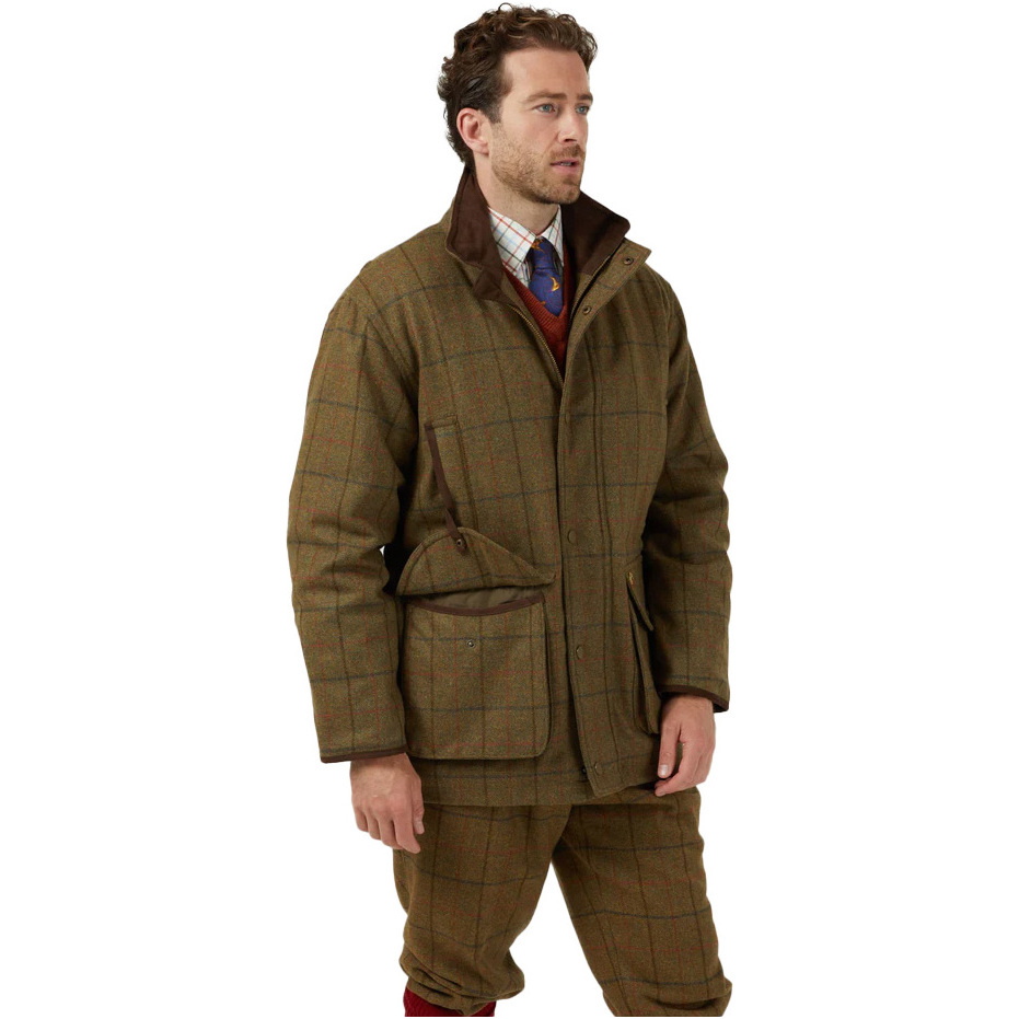 Alan Paine Mens Combrook Tweed Shooting Field Coat COMGFIE - Thyme